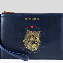 Handmade Leather Mens Clutch Cool Slim Wallet Zipper Clutch Wristlet Wallet for Men