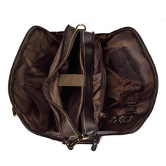 Vintage Leather Brown Men's 14‘’ Laptop Briefcase Professional Briefcase Business Handbag For Men - imessengerbags