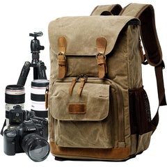 GREEN LARGE CANVAS WATERPROOF MENS CANON CAMERA BACKPACK DSLR CAMERA BAG NIKON CAMERA BAG DSLR CAMERA BAG - imessengerbags
