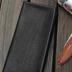 Handmade Leather Wallet Mens Clutch Wallet Cool Wallet Long Wallets for Men - imessengerbags