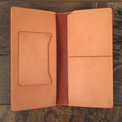 Handmade Leather Mens Cool Long Leather Wallet Slim Travel Passport Wallet for Men - imessengerbags