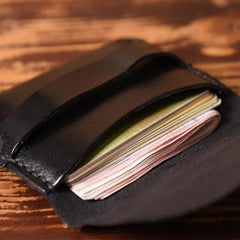 Handmade Mens Cool billfold Leather Wallet Men Small Card Slim Wallets Bifold for Men - imessengerbags