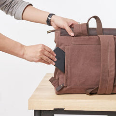Cool Mens Canvas Backpack Canvas Travel Bag Canvas School Bag for Men - imessengerbags