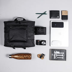 Cool Nylon Cloth Men's Black Large One Shoulder Backpack Chest Bag For Men - imessengerbags