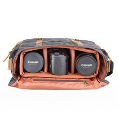 GREEN Waterproof CANVAS 14'' MENSCANON CAMERA SIDE BAG NIKON CAMERA SHOULDER BAG DSLR CAMERA MESSENGER BAG FOR MEN