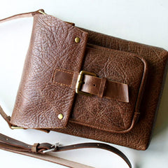 Handmade Vintage Leather Mens Small Messenger Bag Coffee Cell Phone Shoulder Bag for Men - imessengerbags