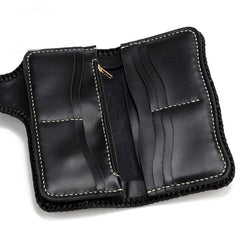 Handmade Leather Carp Mens Chain Biker Wallet Cool Leather Wallet With Chain Wallets for Men