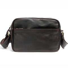 Black Leather Mens Casual Small Courier Bags Messenger Bags Gray Postman Bag For Men - imessengerbags