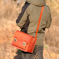 Handmade Vintage Coffee Leather Mens Camera Shoulder Bags Camera Messenger Bag for Men - imessengerbags
