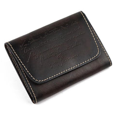 Vintage Brown Leather Men's Small Wallet Black billfold Card Wallet For Men - imessengerbags