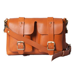Handmade Leather Mens Cool Shoulder Bag Messenger Bag Chest Bag Bike Bag Cycling Bag for men - imessengerbags