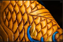 Handmade Leather Tooled Carp Mens Chain Biker Wallet Cool Leather Wallet Long Phone Wallets for Men - imessengerbags
