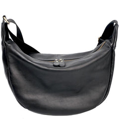 Black Leather Mens Saddle Courier Bag Messenger Bag Black Postman Bag For Men - imessengerbags