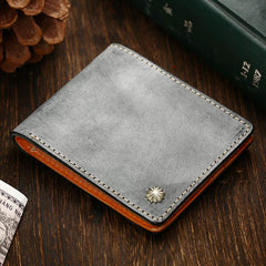 Casual Handmade Mens Black billfold Wallet Red Bifold Card Wallet Small Wallet For Men - imessengerbags