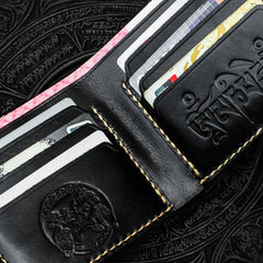 Handmade Leather Carp Tooled Mens billfold Wallet Cool Leather Wallet Slim Wallet for Men - imessengerbags