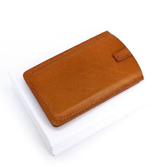 Leather Mens Slim Card Wallet Front Pocket Wallet Small Change Wallets for Men - imessengerbags