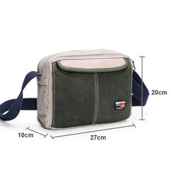 Canvas Leather Mens Womens Green Small 10'' Side Bag Blue Messenger Bag Small Courier Bag For Men - imessengerbags