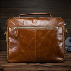 Cool Leather Small Side Bag Handbag Work Bag Business Bag Shoulder Bags For Men - imessengerbags