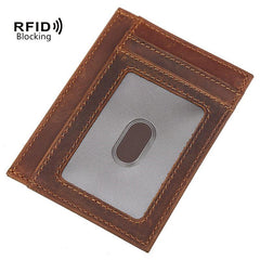 RFID Mens Leather Card Wallet Card Holder Front Pocket Wallet For Men - imessengerbags