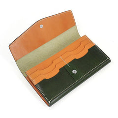 Cool Handmade Mens Leather Long Wallet Envelope Long Bifold Wallet for Men - imessengerbags