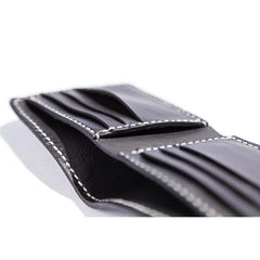 Black Handmade Leather Mens billfold Wallet Bifold Black Front Pocket Wallet Small Wallet For Men - imessengerbags
