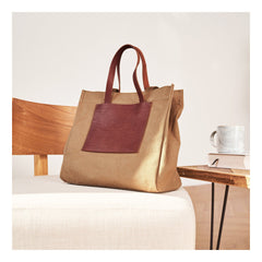 Vintage Canvas Leather Mens Tote Bag Green Tote Handbag Canvas Shoulder Tote for Men Women - imessengerbags