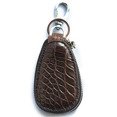 Crocodile Leather Mens Audi Volkswagen Toyota Car Key Case Car Key Holder with Belt Loop For Men - imessengerbags