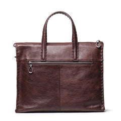 Classy Brown Leather Men's Professional Briefcase 14‘’ Laptop Briefcase For Men - imessengerbags