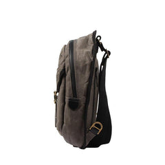 Fashion Waxed Canvas Mens Sling Bag Canvas Sling Pack Blue Canvas Sling Backpack for Men - imessengerbags