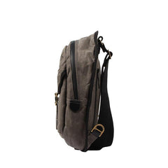Fashion Waxed Canvas Mens Sling Bag Canvas Sling Pack Blue Canvas Sling Backpack for Men