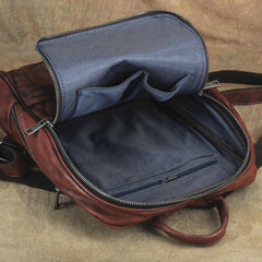 Vintage Leather Men's Backpack 13'' Laptop Backpack School Backpack For Men - imessengerbags