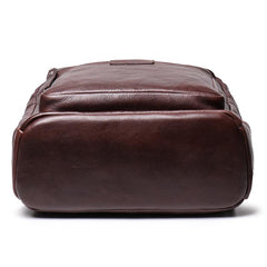 Cool Brown Leather Men's 15'' Laptop Backpack School Backpack Travel Backpack For Men - imessengerbags
