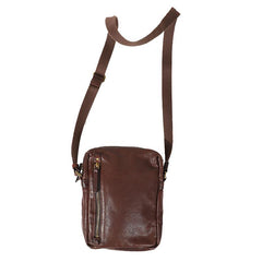 Cool Black LEATHER MEN'S 8 INCHES Small Side BAGs Vertical Coffee MESSENGER BAGs Courier BAG FOR MEN - imessengerbags