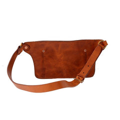 Cool Light Brown Leather Men Chest Bag Waist Bag Tan Fanny Pack Hip Bag Bum Pack For Men - imessengerbags