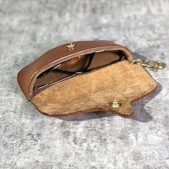 Handmade Mens Cool Brown Leather Glasses Case Glasses Box Black Glasses Holder Sunglasses Case for Men - imessengerbags
