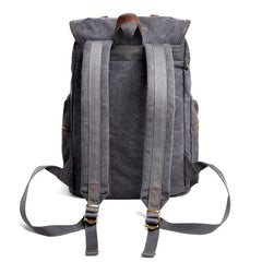 Cool Canvas Leather Womens Mens Large College Backpack 14'' Travel Backpack Computer Backpack for Men - imessengerbags