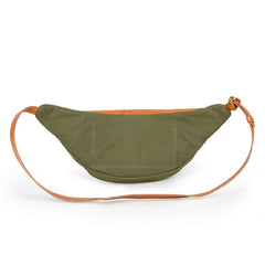 Canvas Leather Mens Caramel Waist Bag Army Green Fanny Pack Hip pack Chest Bag For Men - imessengerbags