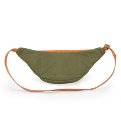 Canvas Leather Mens Caramel Waist Bag Army Green Fanny Pack Hip pack Chest Bag For Men