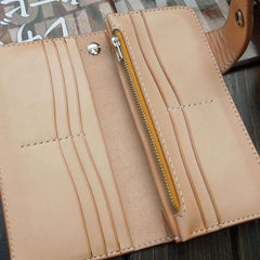 Handmade Leather Biker Wallet Mens Cool Chain Wallet Trucker Wallet with Chain