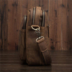 Cool Mens Leather Small Side Bag Small Messenger bag Shoulder bag For Men - imessengerbags