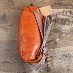 Genuine Leather Mens Cool Chest Bag Sling Bag Crossbody Bag Travel Bag Hiking Bag for men - imessengerbags