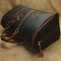 Large Leather Mens Barrel Overnight Bags Weekender Bag Travel Bags For Men