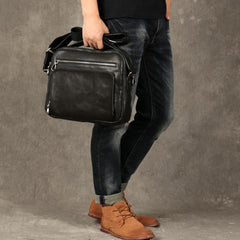 Genuine Leather Mens Cool Messenger Bag Briefcase Work Bag Business Bag for men