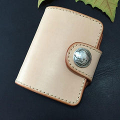 Handmade Leather Mens Cool Short Wallet Card Holder Small Card Slim Wallets for Men