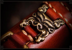 Handmade Leather Tibetan Mens Chain Biker Wallet Cool Leather Wallet Long Clutch Wallets for Men - imessengerbags