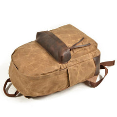 Waxed Canvas Leather Mens Camera Backpack Canvas Travel Backpack Canvas Camera Backpack for Men - imessengerbags