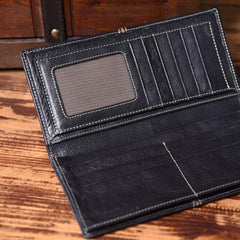 Handmade Leather Mens Cool Slim Leather Wallet Men Small Wallets Bifold for Men - imessengerbags
