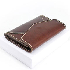 Leather Mens Card Wallet Front Pocket Wallet Envelope Cool Small Change Wallet for Men
