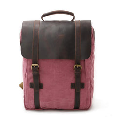 Vintage Canvas Mens Womens Large Pink College Backpack 14'' Green Travel Backpack Computer Backpack For Men - imessengerbags