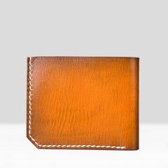 Handmade Mens Cool billfold Leather Wallet Men Small Slim Wallets Bifold for Men - imessengerbags